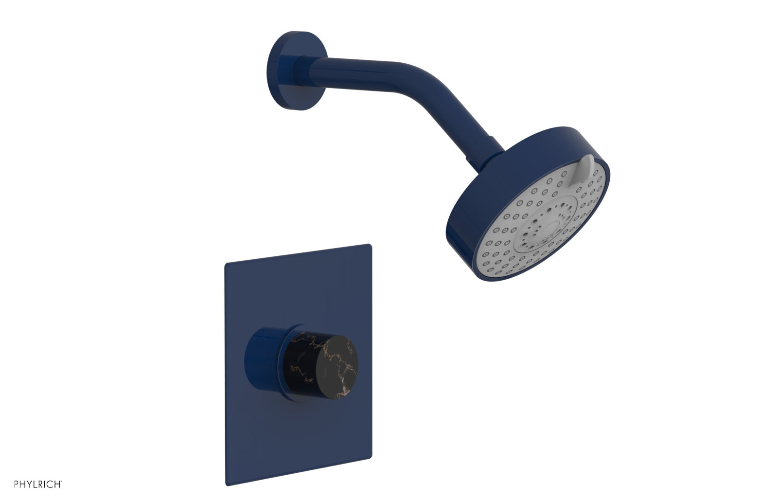 BASIC II Pressure Balance Shower Set with Black Marble Handle - 230S 23 Series for Modern Bathroom & Spa Experience