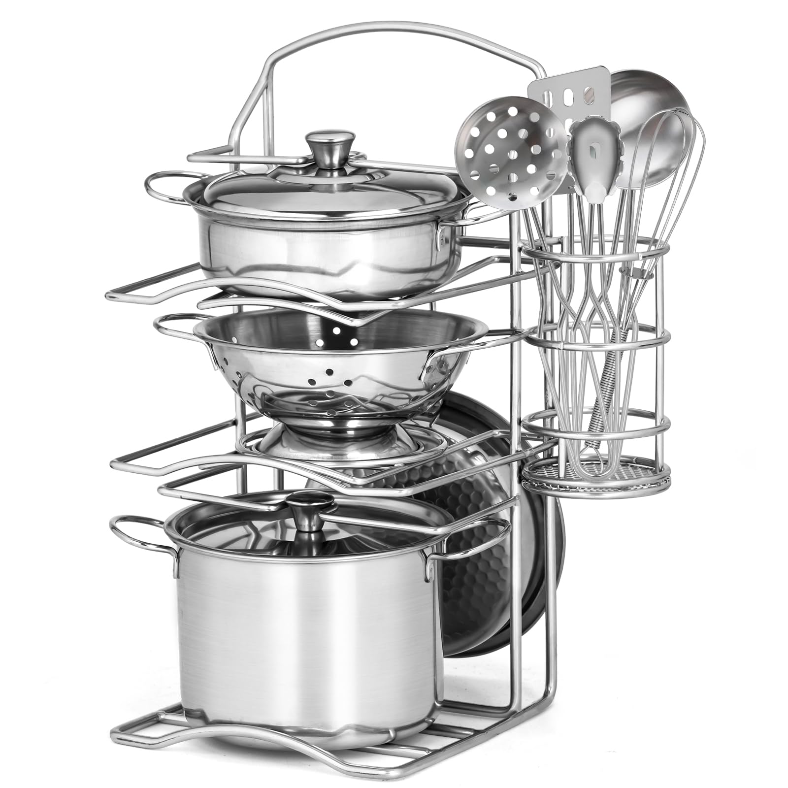 12Pcs Kids Pretend Play Kitchen Set - Stainless Steel Pots & Pans Toy for Toddlers Age 3+ | Educational Cooking Toys for Preschoolers | Perfect for Role Play, Birthday Gifts & Early Learning Development