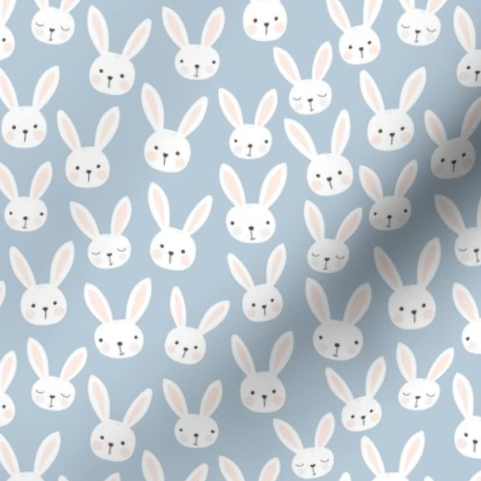 Spring Bunny Friends Easter Garden Animals Printed Upholstery Velvet Fabric by The Yard - Home Decor, Apparel & DIY Crafts for Easter Decorations, Pillow Covers, Curtains and Clothing