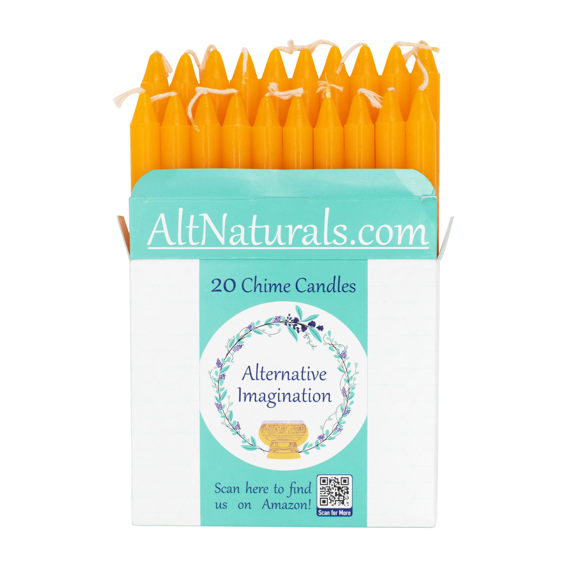 20-Pack Orange Unscented 4-Inch Chime Candles for Altar, Spells, Meditation & Rituals – Perfect for Wicca, Pagan, Yoga & Home Decor