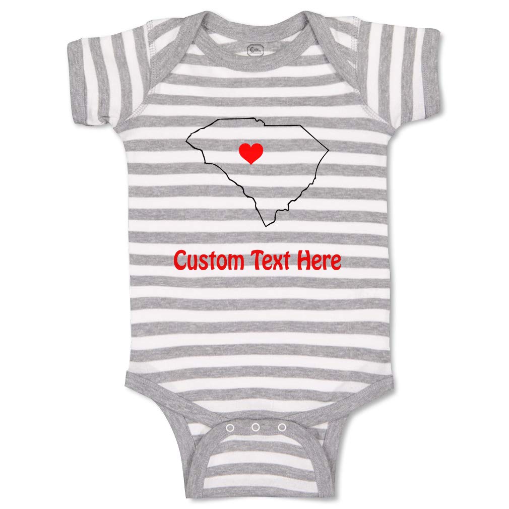 Custom Baby Bodysuit for Boys & Girls - South Carolina Heart Love Design, 100% Cotton Soft Infant Clothes for Newborns & Toddlers - Perfect for Family Photos, Holidays & Everyday Wear