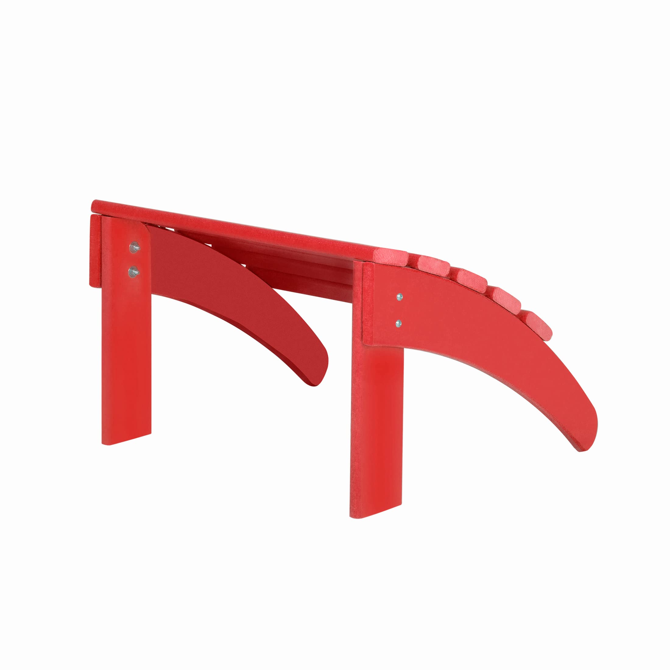 WO Home Furniture Adirondack Ottoman - 13.5 Inch Folding Footstool for Outdoor Chairs, Patio & Garden Use - Durable Red Footrest for Relaxing on Deck, Porch or Backyard