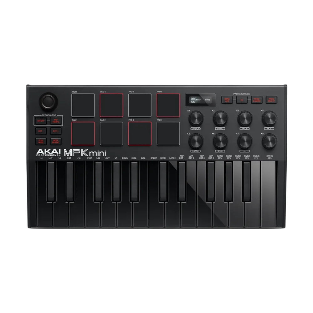 Akai Professional MPK Mini MKIII 25-Key MIDI Keyboard Controller - Limited Edition Black | Portable USB MIDI Controller for Music Production, Beat Making & Live Performance