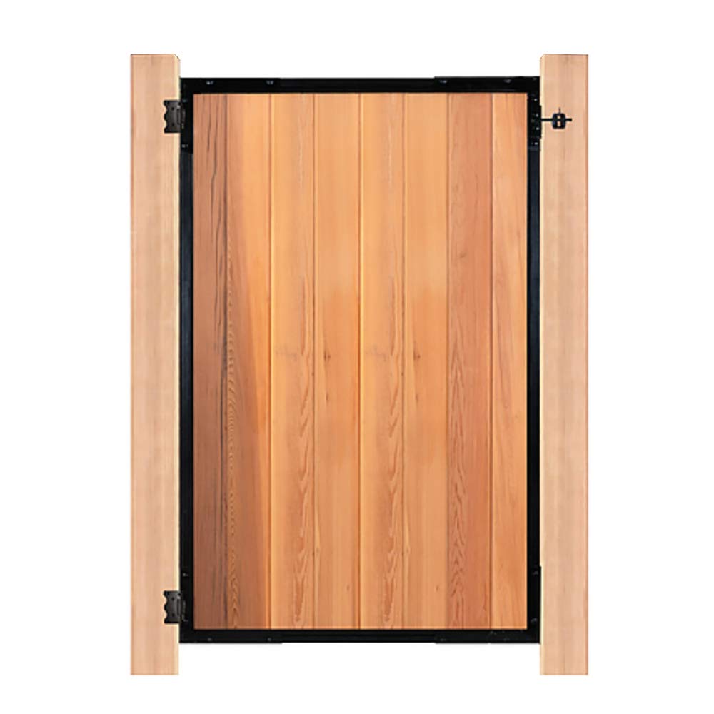 Nuvo Iron PRO8 (PRO 8) Black Gate Frame - 8 Standard Fence Board Wide x 6 Feet Long - Heavy Duty Metal Fence Panel for Backyard, Garden, and Property Security