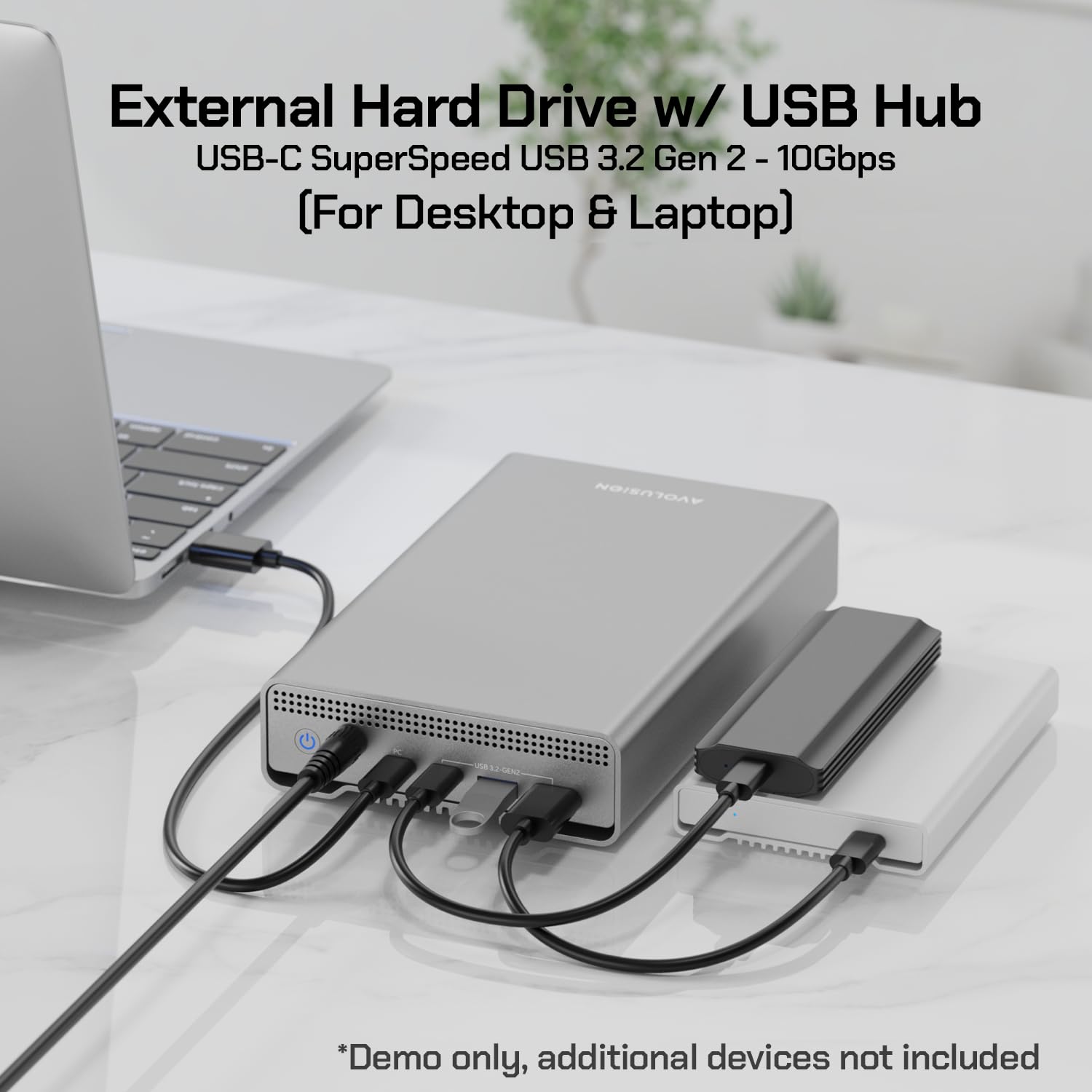 Avolusion PRO-G1 Series 18TB USB 3.2 Gen 2 (10Gbps) USB-C External Hard Drive for Windows & Mac - High Speed Portable HDD for PC, Laptop, Gaming, Backup Storage & Creative Professionals (Renewed, Silver)