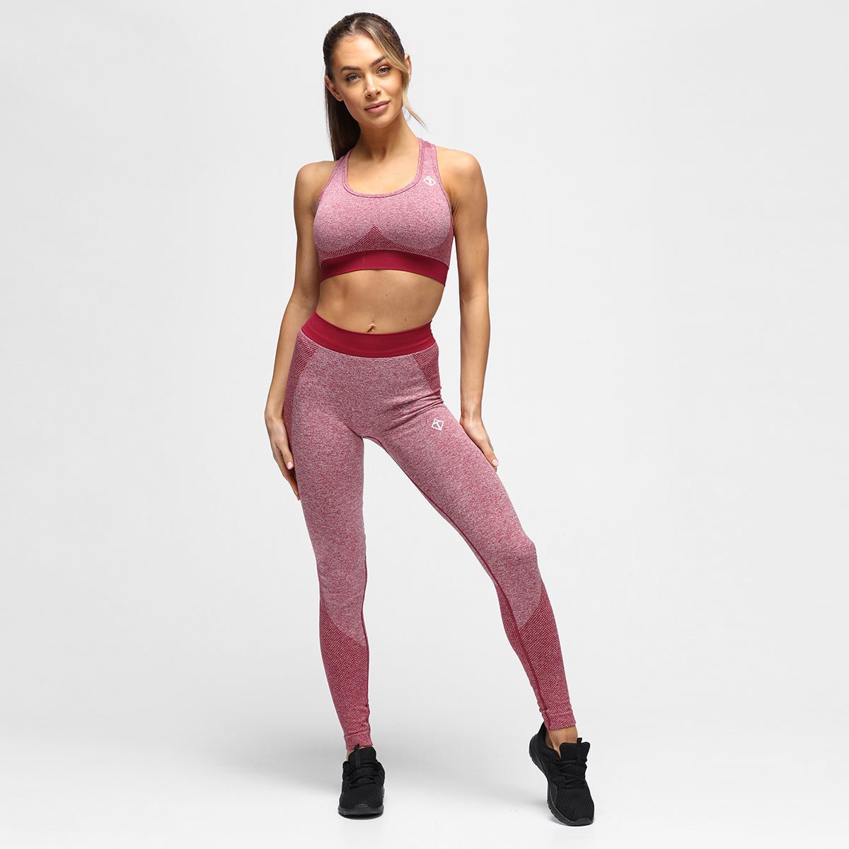 High Waist Burgundy Seamless Leggings for Women - Tummy Control Yoga Pants - Comfortable Workout Leggings for Gym, Running & Lounge Wear