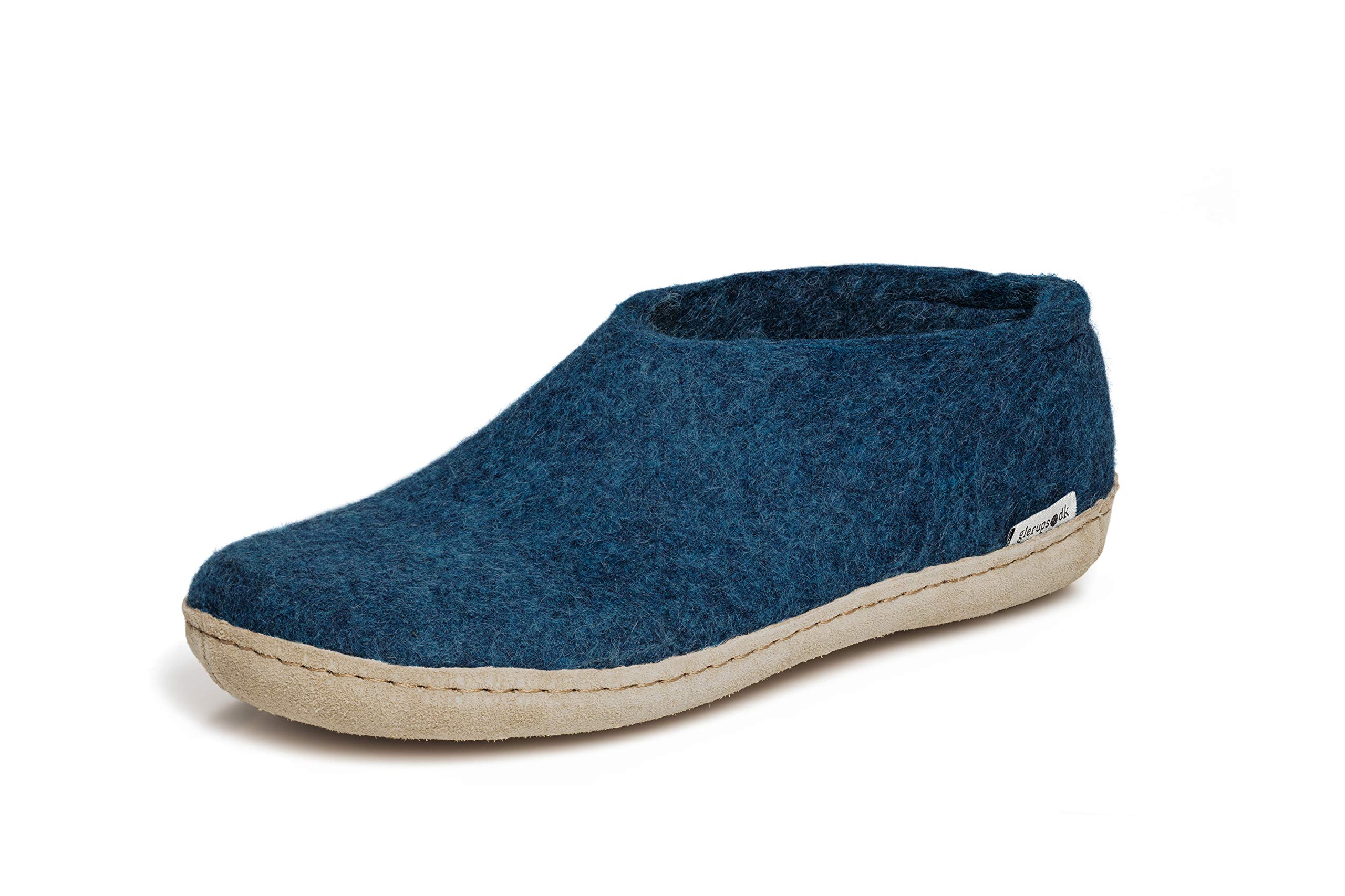 Glerups Genuine Leather Wool Slippers for Men & Women - Comfortable Indoor/Outdoor House Shoes for Relaxation & Warmth