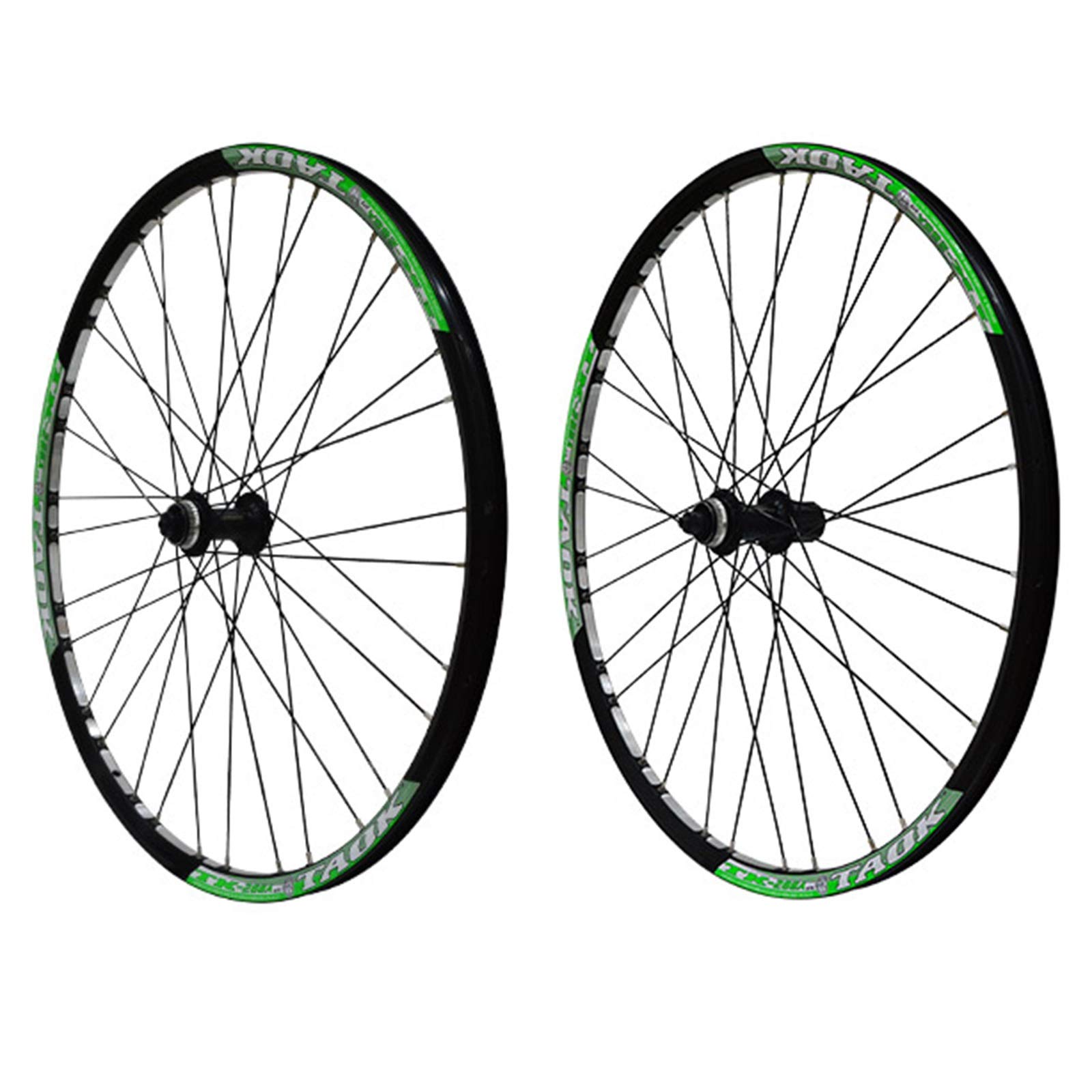 ZFF 27.5 Inch Mountain Bike Wheelset - Center Lock Disc Brake Hub, MTB Front & Rear Wheel, Quick Release, Compatible with 7/8/9 Speed, 32 Holes (Green) - Perfect for Trail Riding, Mountain Biking & Off-Road Adventures