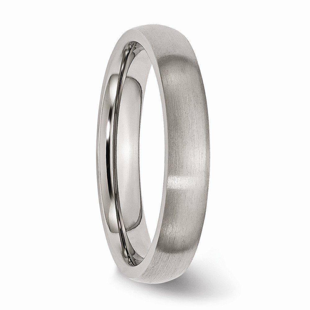Diamond2Deal Titanium 4mm Brushed Wedding Band Ring for Men - Comfort Fit, Durable & Hypoallergenic - Perfect for Engagement, Anniversary & Everyday Wear