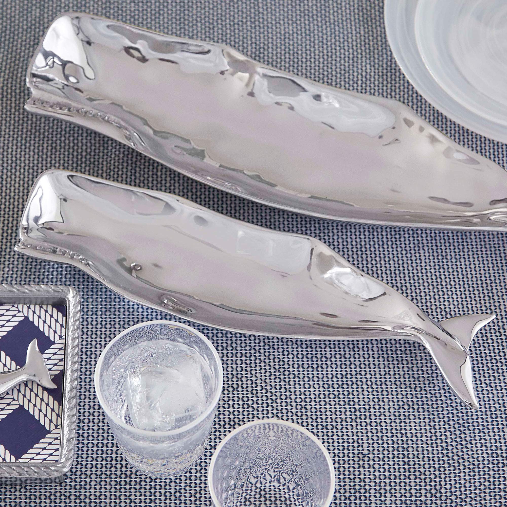 MARIPOSA Nantucket Whale Small Dish in Silver - Perfect for Jewelry, Keys & Trinkets | Coastal Home Decor & Gift Idea