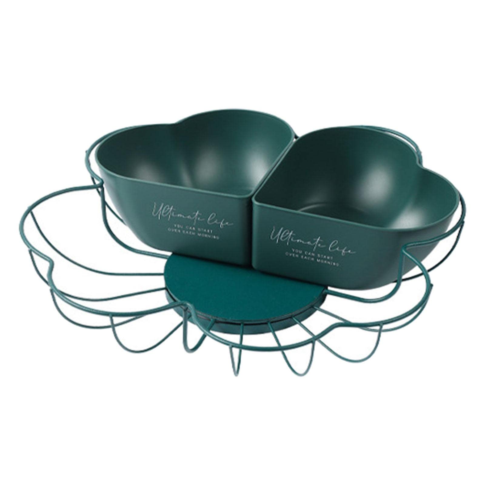 Stylish Metal Fruit Bowl - Decorative Table Centerpiece for Countertop Snacks, Bread & Potpourris | Perfect for Kitchen, Dining Room & Home Decor (Green)