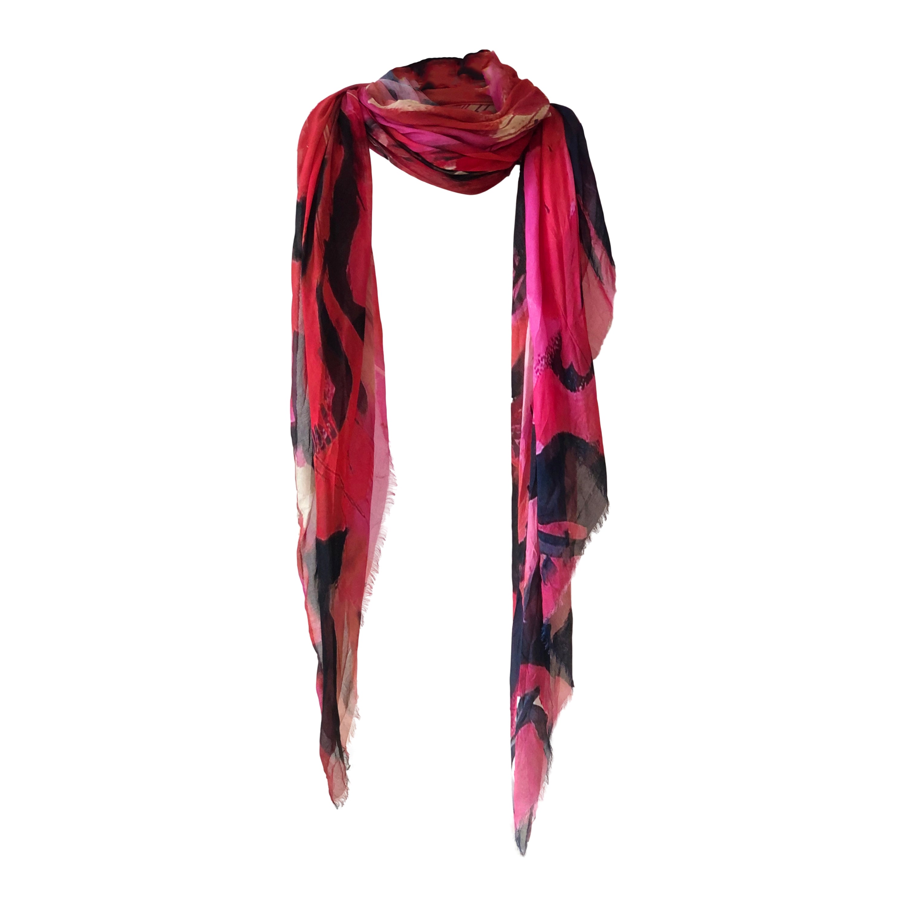 Camila NYC Fuchsia Modal Cashmere Scarf - Soft & Luxurious Winter Wrap for Women | Perfect for Cold Weather, Office & Evening Outfits