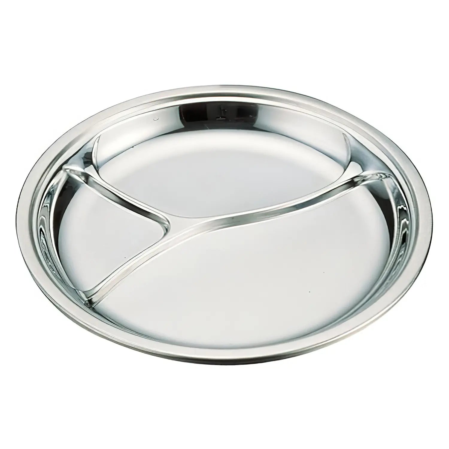 Ikeda Stainless Steel 3-Compartment Bento Lunch Box - Antibacterial, Leak-Proof & Eco-Friendly for Office, School & Picnics