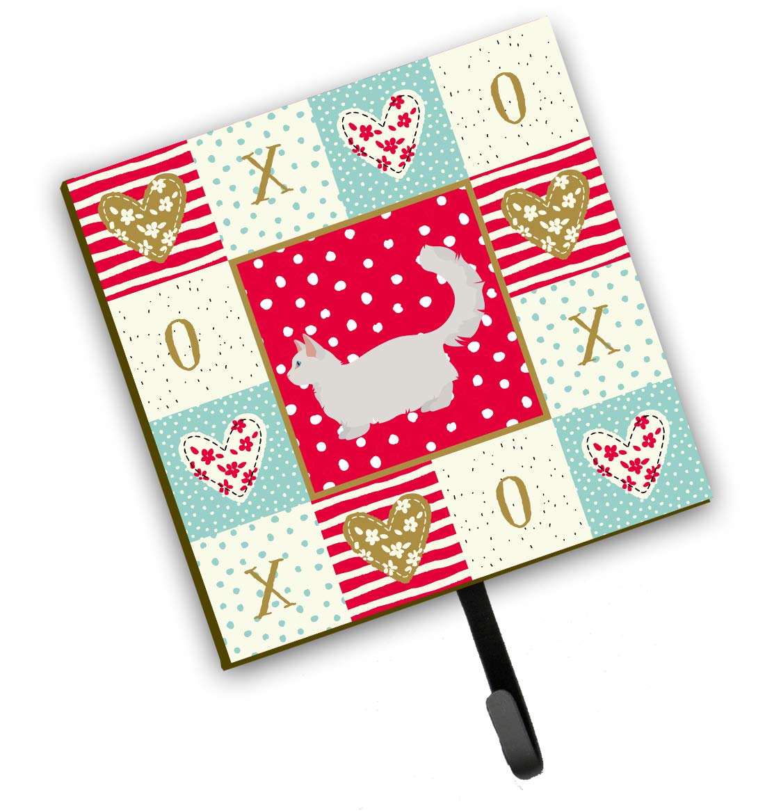 Caroline's Treasures Munchkin #2 Cat-Themed Wall Hooks - Colorful Key Holder & Leash Organizer for Pet Lovers | Perfect for Entryway, Kitchen & Bathroom Organization