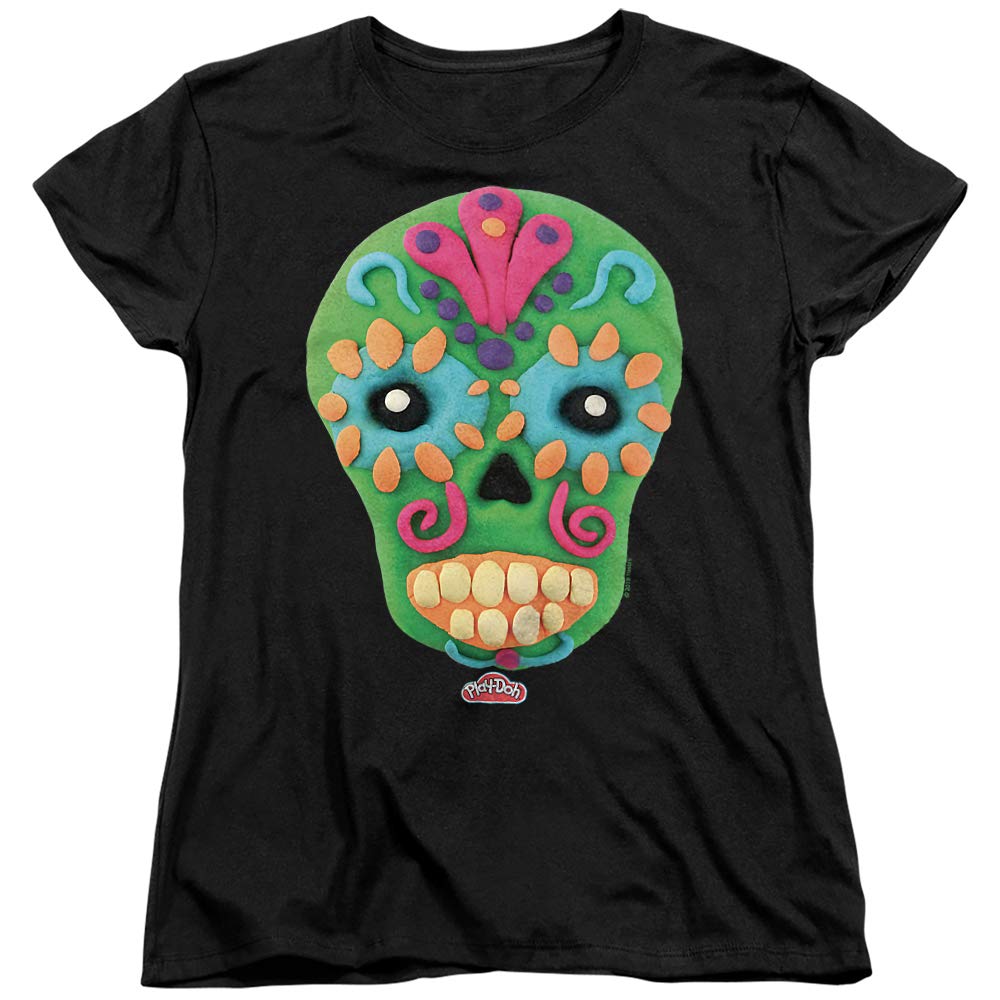 Play Doh Sugar Skull Women's T-Shirt | Fun & Colorful Graphic Tee for Halloween, Day of the Dead & Casual Wear