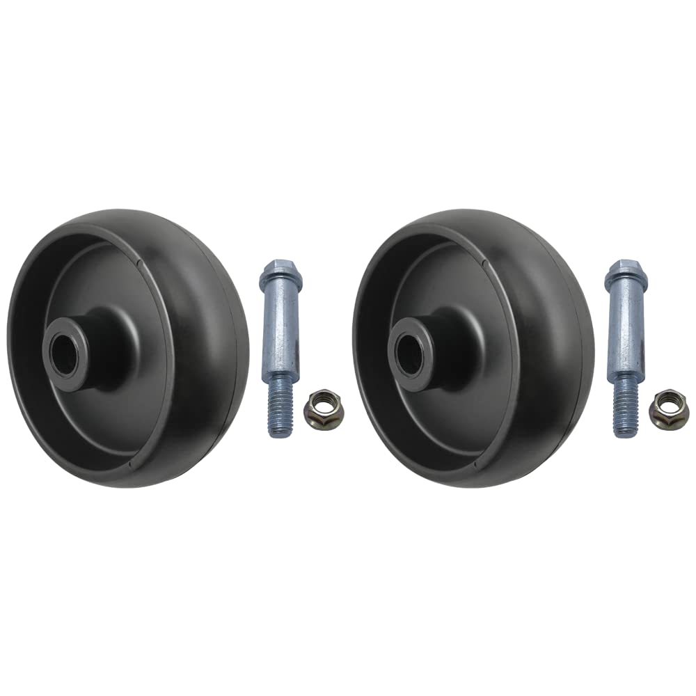 Replacement Deck Wheel Rollers 2-Pack - Compatible with GX10168 R11819 210-051 72-119 L110 Ztrak D110 - Aftermarket Lawn Mower Wheels & Hardware Kit - Perfect for John Deere, Cub Cadet & More Mower Models - Ideal for Lawn Maintenance & Yard Care