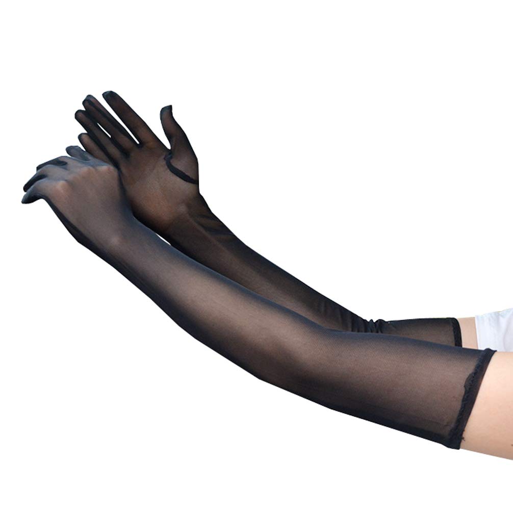 Luwint Elegant Tulle Mesh Gloves for Opera, Party & Costume - UV Protection & Sun Protection - Perfect for Evening Events, Weddings & Theatrical Performances