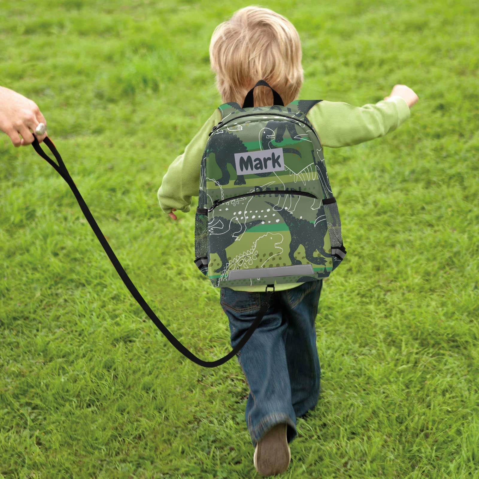 Custom Dinosaur Kids Backpack with Name - Personalized Toddler Backpack for Boys & Girls | Adjustable Chest Strap for School, Preschool & Daycare | Perfect for Daily Use, Travel & Outdoor Adventures