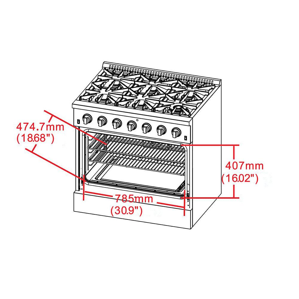 Forno Galiano Gold Professional 36-Inch 5.36 cu. ft. Freestanding Dual Fuel Range - Gas Stove & Electric Oven in Stainless Steel (FFSGS6156 36) | Perfect for Home Chefs & Modern Kitchens