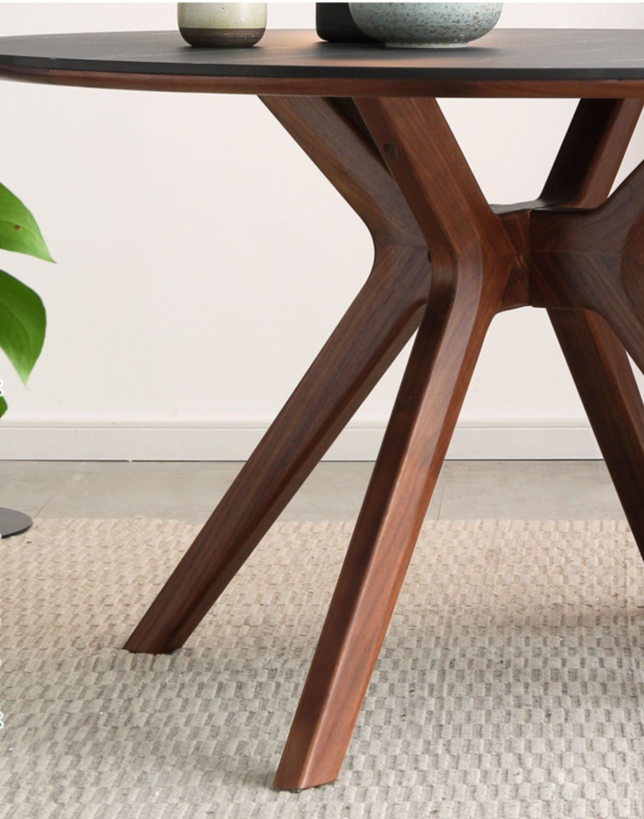Premium Black Walnut Solid Wood Round Dining Table - 42 Inch Natural Wooden Kitchen Table for 4-6 People - Perfect for Family Dinners, Kitchen Islands & Dining Rooms