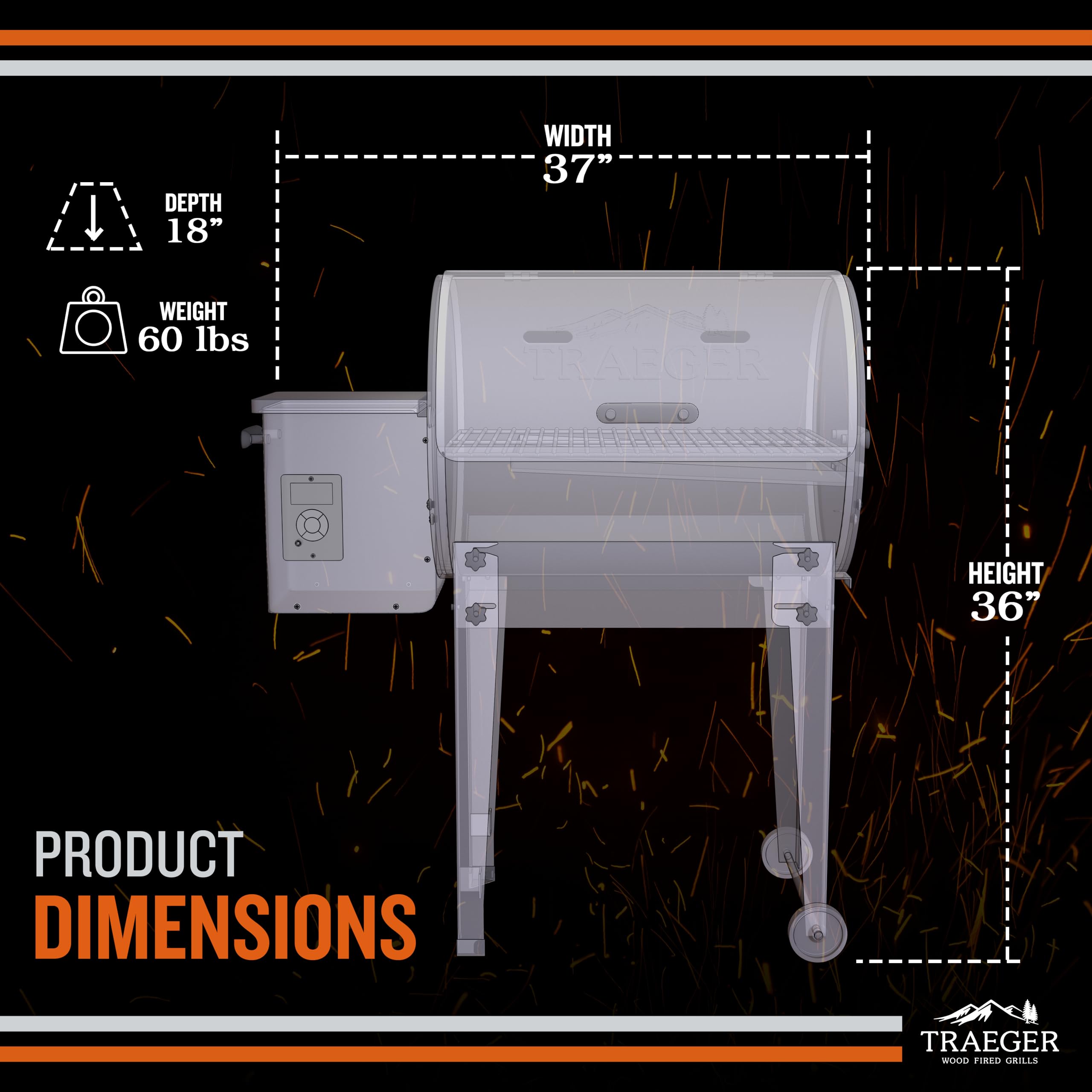 Traeger TFB30KLF Tailgater 20 Portable Wood Pellet Grill & Smoker – Foldable Legs, 6-in-1 Versatility, 300 sq in Cooking Space | Perfect for Tailgating, Camping, Backyard BBQs & Outdoor Cooking Adventures