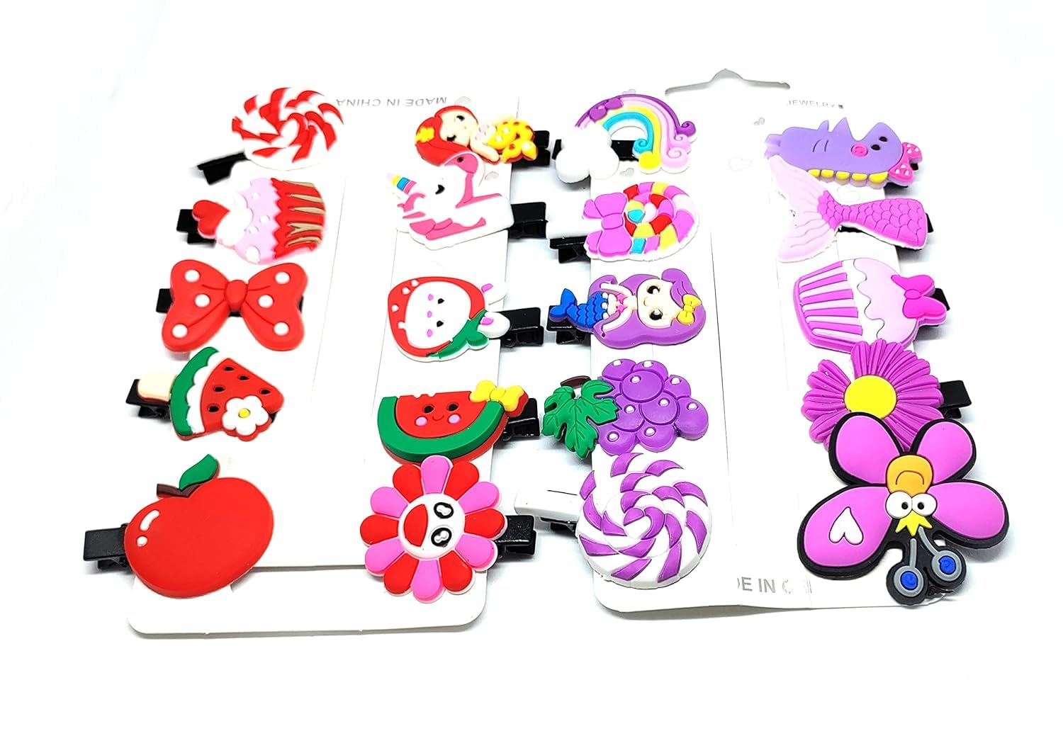 Rubela Girls Hair Clips - Cute Fruit & Unicorn Princess Hair Accessories for Kids, Toddlers & Teens - Perfect for School, Parties & Everyday Wear