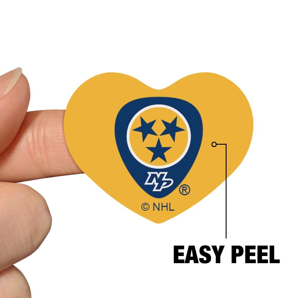 Nashville Predators NHL Heart-Shaped Planner Stickers - Team Logo Decals for Scrapbooking, Bullet Journals & DIY Crafts - Perfect for Hockey Fans & Game Day Decorations