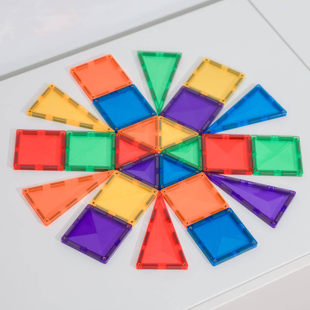 Connetix Magnetic Tiles Rainbow Mini 24 Piece Set - STEM Educational Building Toys for Kids, Perfect for Preschool Learning & Creative Play at Home or Classroom