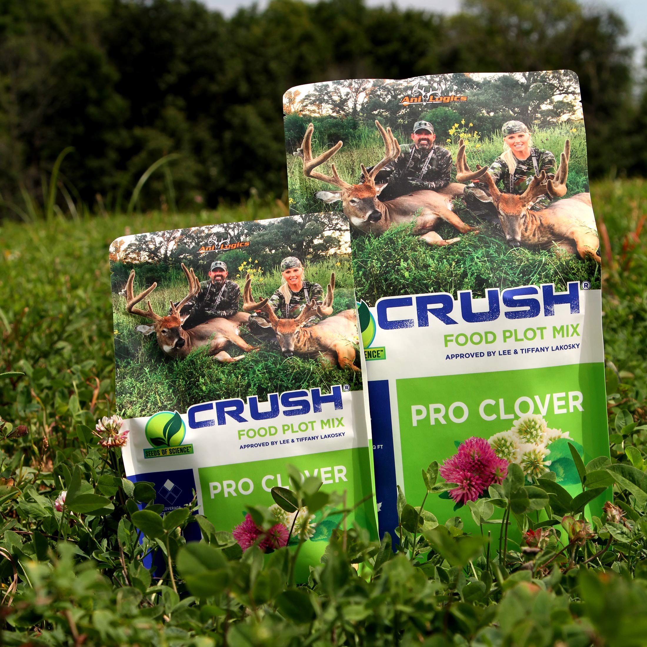 Crush Pro Clover Deer Food Plot Seed - 6 Premium Clover Varieties for Spring & Fall Planting (2 lbs Covers 0.25 Acres) | High Palatability Deer Attractant for Hunting & Wildlife Food Plots