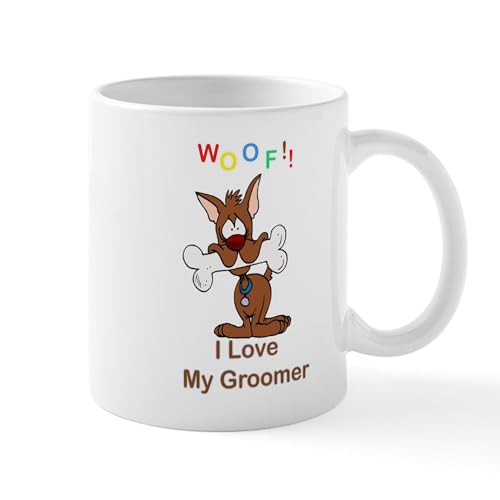 White - Woof I Love My Groomer Mug