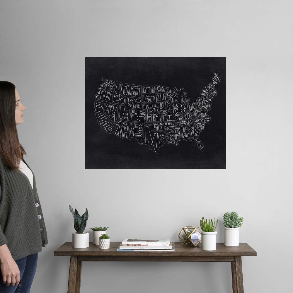 DIY Chalkboard USA Map Wall Decal - Reusable Peel & Stick Wall Art for Kids Room, Classroom Decor | Perfect for Geography Learning & Home Decoration
