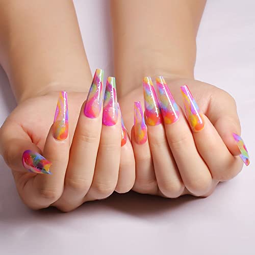 NAILDOKI 24-Piece Press-On Nails Kit - Acrylic Fake Nails with Nail File, Glue & Manicure Stick | Reusable False Nails for Women & Girls | Perfect for Parties, Weddings & Everyday Wear