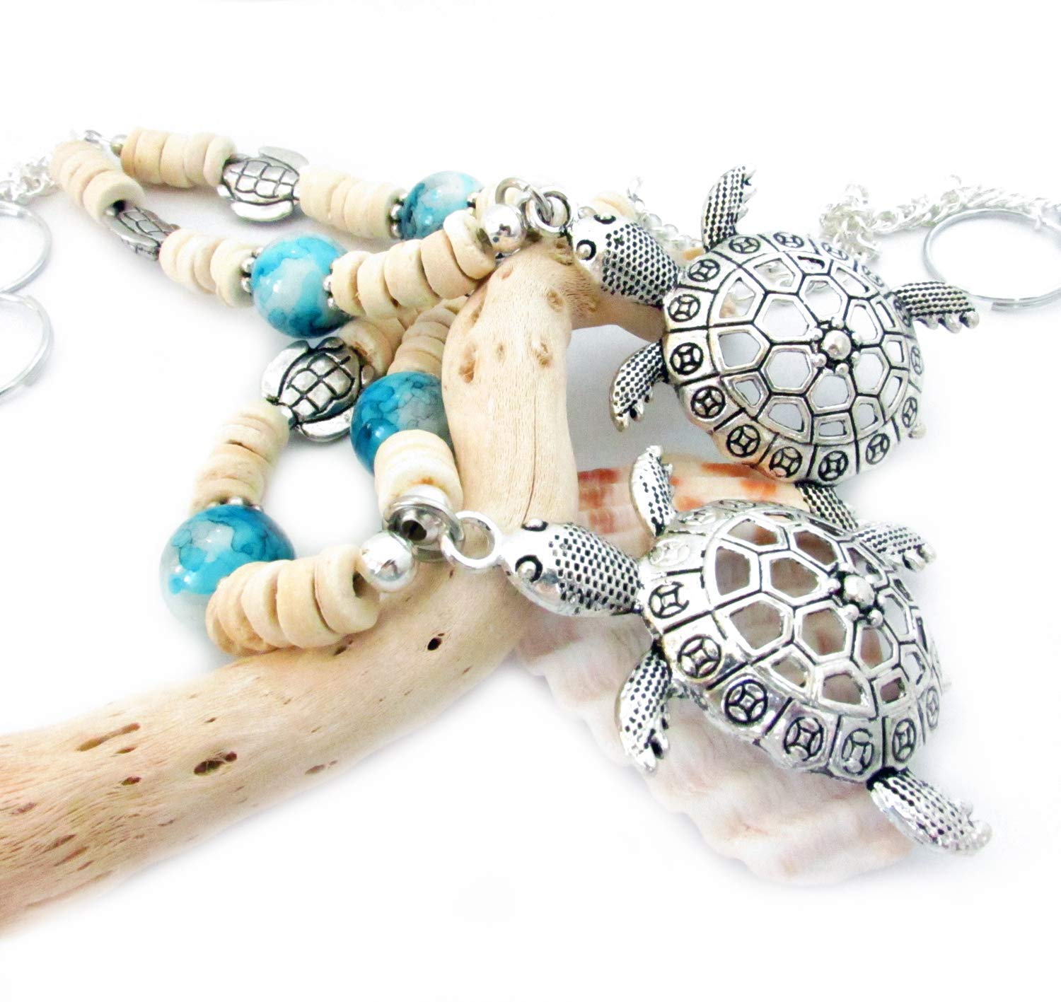 Sea Turtle Curtain Tiebacks - Set of 2 Coastal Beach House Decor Curtain Holdbacks for Windows - Perfect for Nautical, Ocean & Coastal Themed Bedrooms & Living Rooms