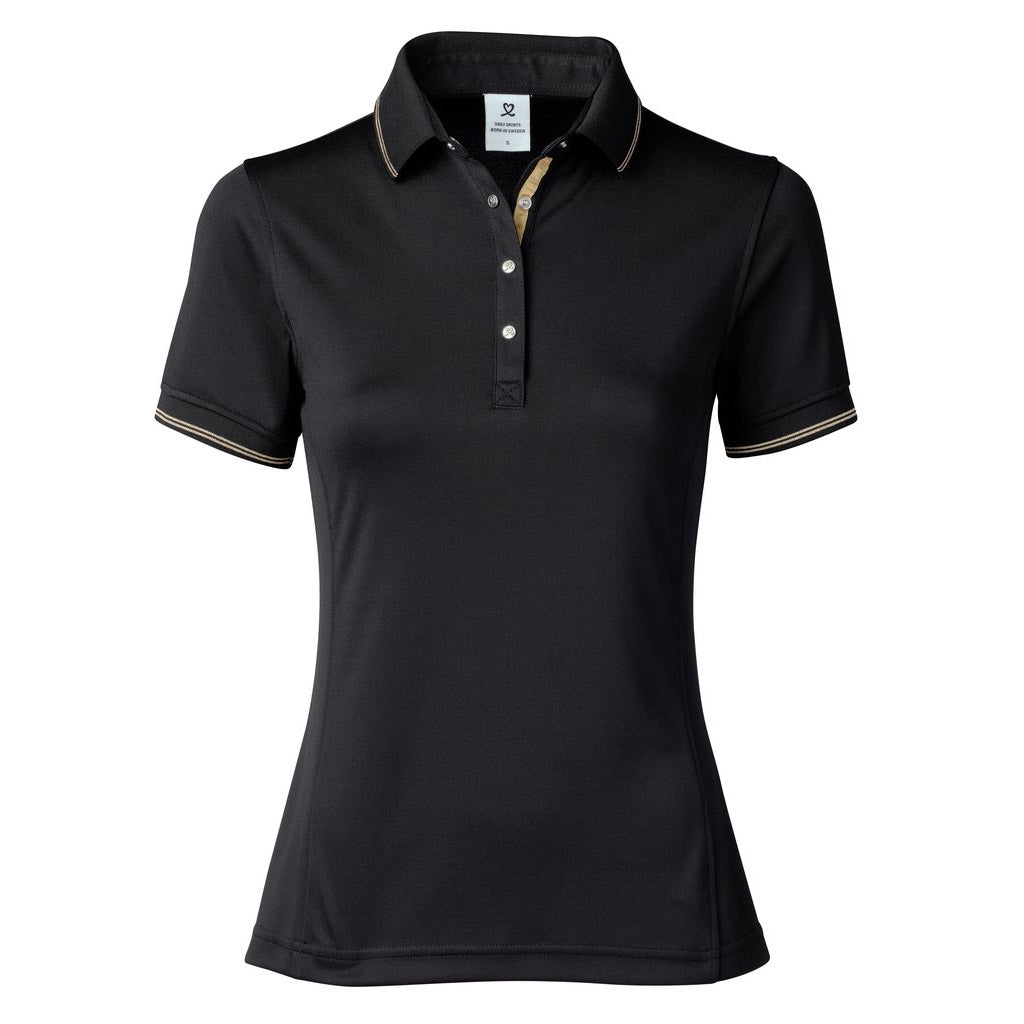 Nyx Black Women's Golf Polo Shirt - Breathable & Moisture-Wicking for Daily Sports & Outdoor Activities - Perfect for Golf, Tennis, and Casual Wear