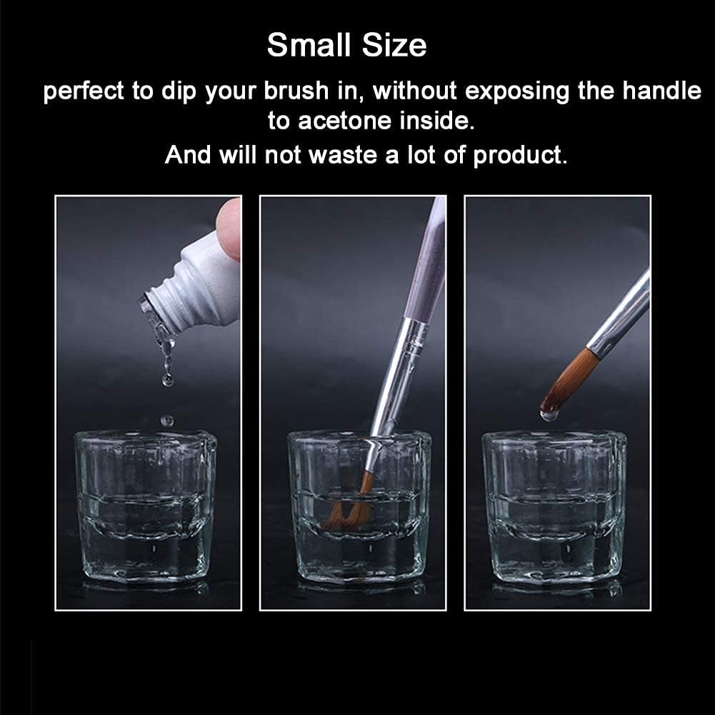 **Nail Art Dappen Dish - Clear Glass Monomer Liquid Bowl & Powder Holder for Acrylic Nails (Pack of 1) - Perfect for Salon, DIY Manicures & Professional Nail Artists**