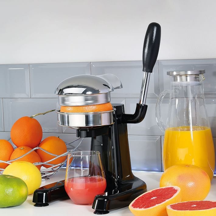 Frieling Cilio Positano Premium Black Citrus Juicer - Manual Orange Lemon Squeezer for Fresh Juice - Perfect for Kitchen, Bar & Breakfast