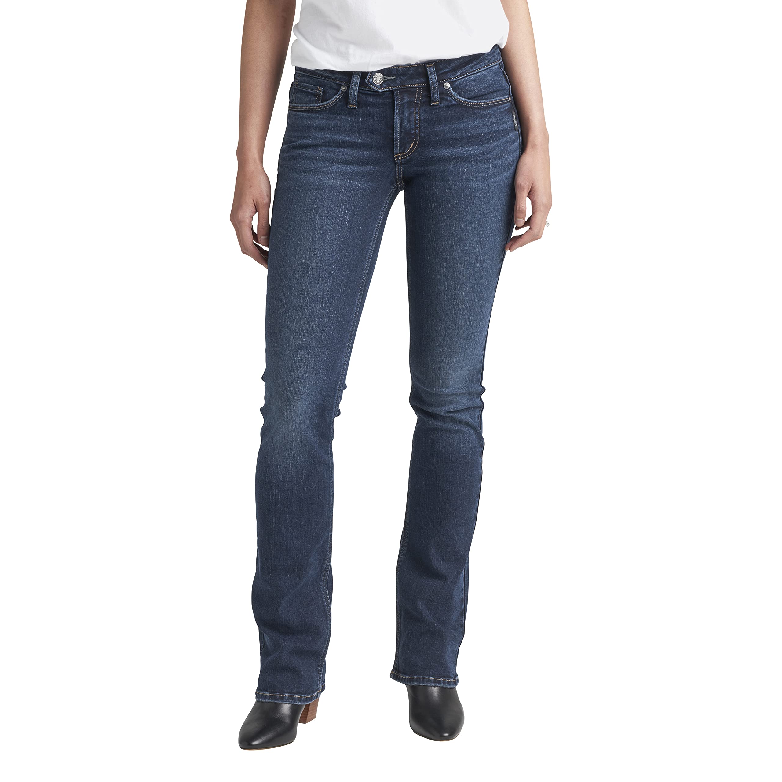 Silver Jeans Co. Women's Tuesday Low Rise Slim Bootcut Jeans - Stretch Denim Pants for Casual Wear & Night Out | Perfect for Work, Dating and Everyday Fashion