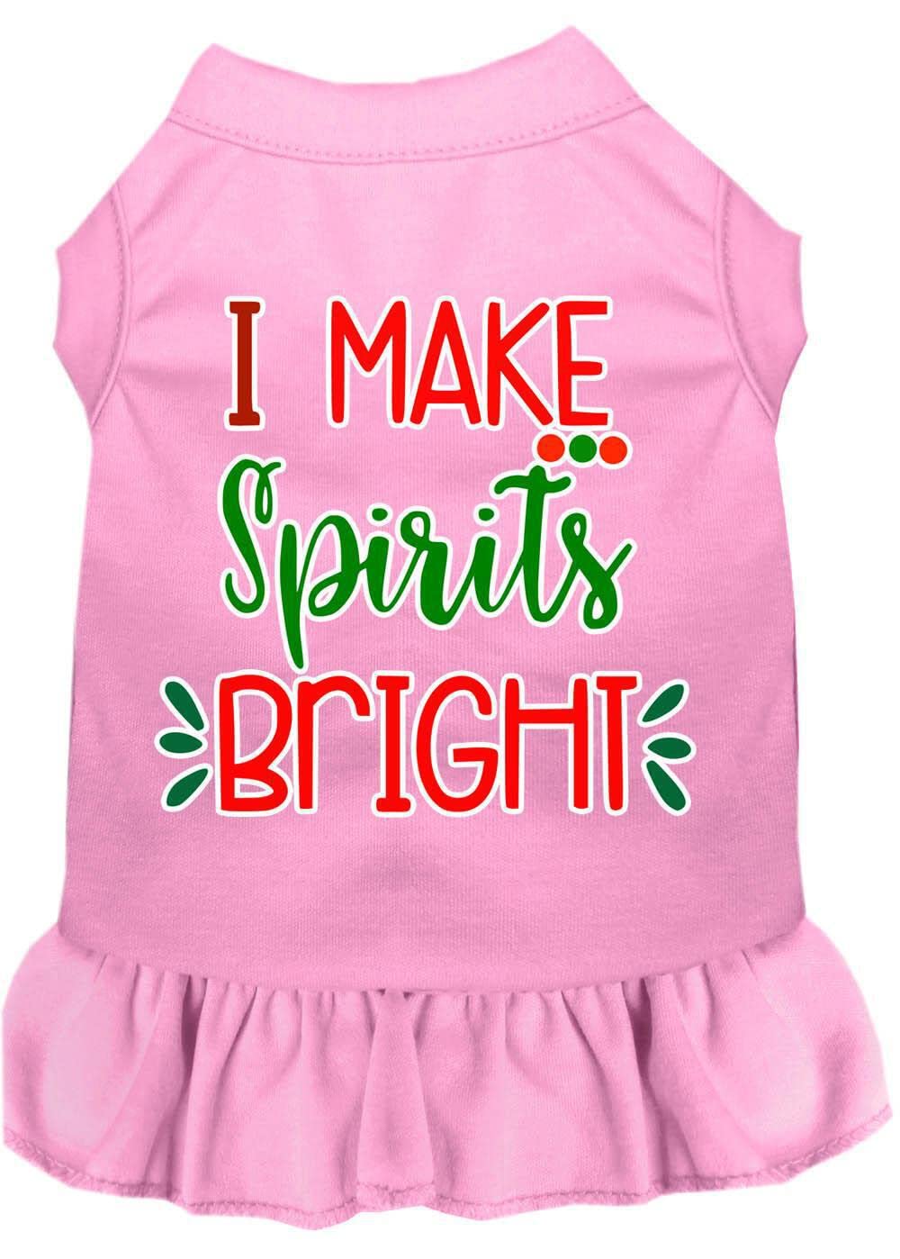 Christmas Pet Dog & Cat Dress - 'I Make Spirits Bright' Screen Printed Black Costume for Small Pets (6-10 lbs) - Perfect for Holiday Photos & Festive Parties