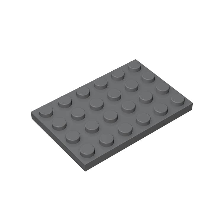 50-Piece Dark Grey Classic Building Plates 4x6 - Compatible with Lego 3032 & All Major Brick Brands - Perfect for DIY Projects, Kids' Playtime & Creative Construction (Dark Grey)