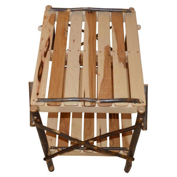Stylish Hickory End Table for Living Room - Rustic Wood Side Table with Storage Shelf - Perfect for Small Spaces, Bedroom, or Office Decor