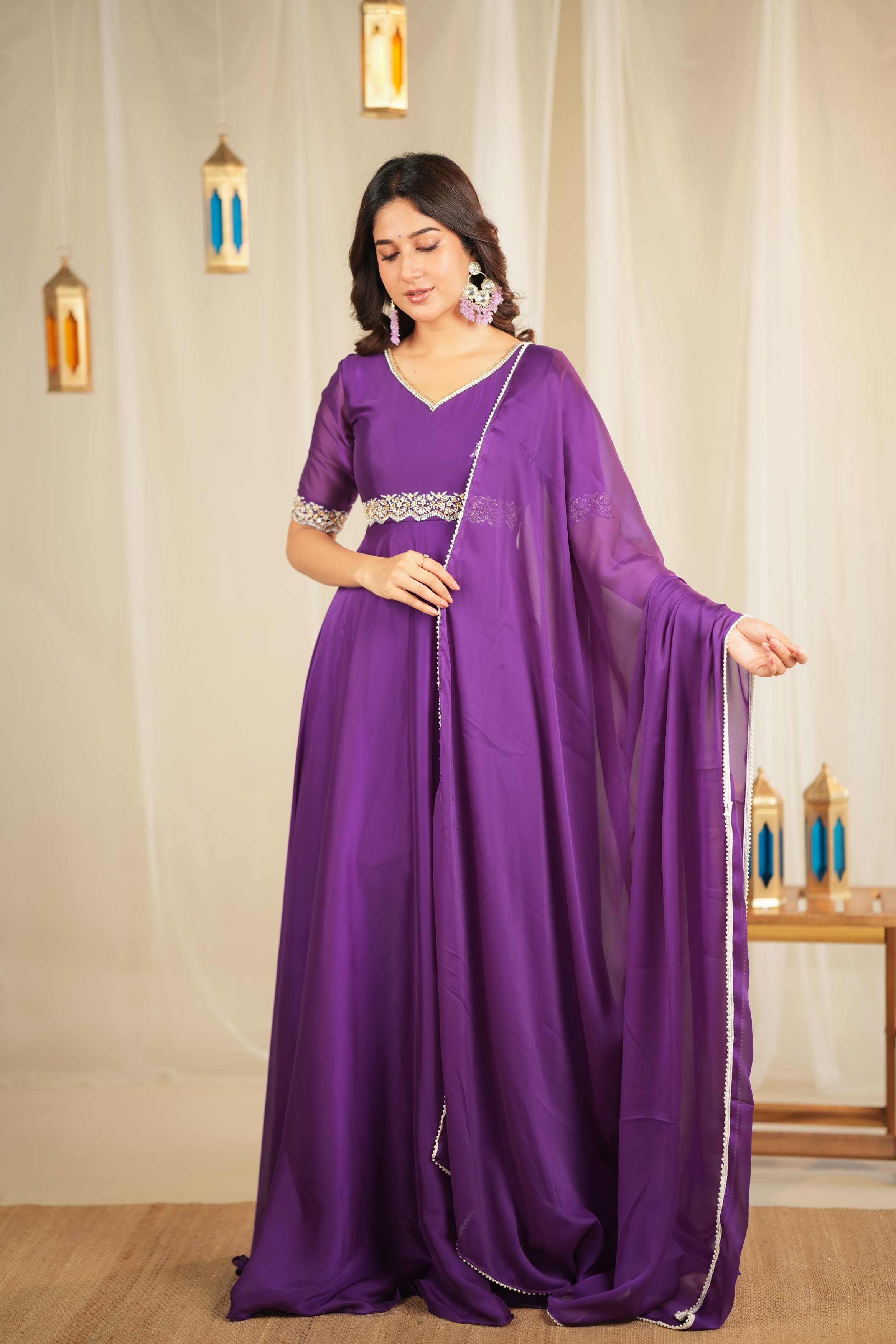Yasodha Premium Designer Anarkali Suit for Women - Elegant Indian Party Wear & Wedding Guest Outfit - Perfect for Festivals, Diwali, and Special Occasions