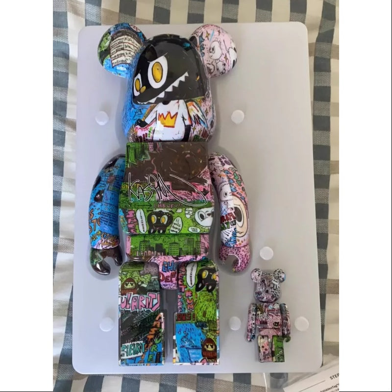 Labubu The Monsters Kasing Lung x Bearbrick 400% & 100% Collectible Figure Set - Limited Edition Art Toy for Display, Gifts & Anime Collections