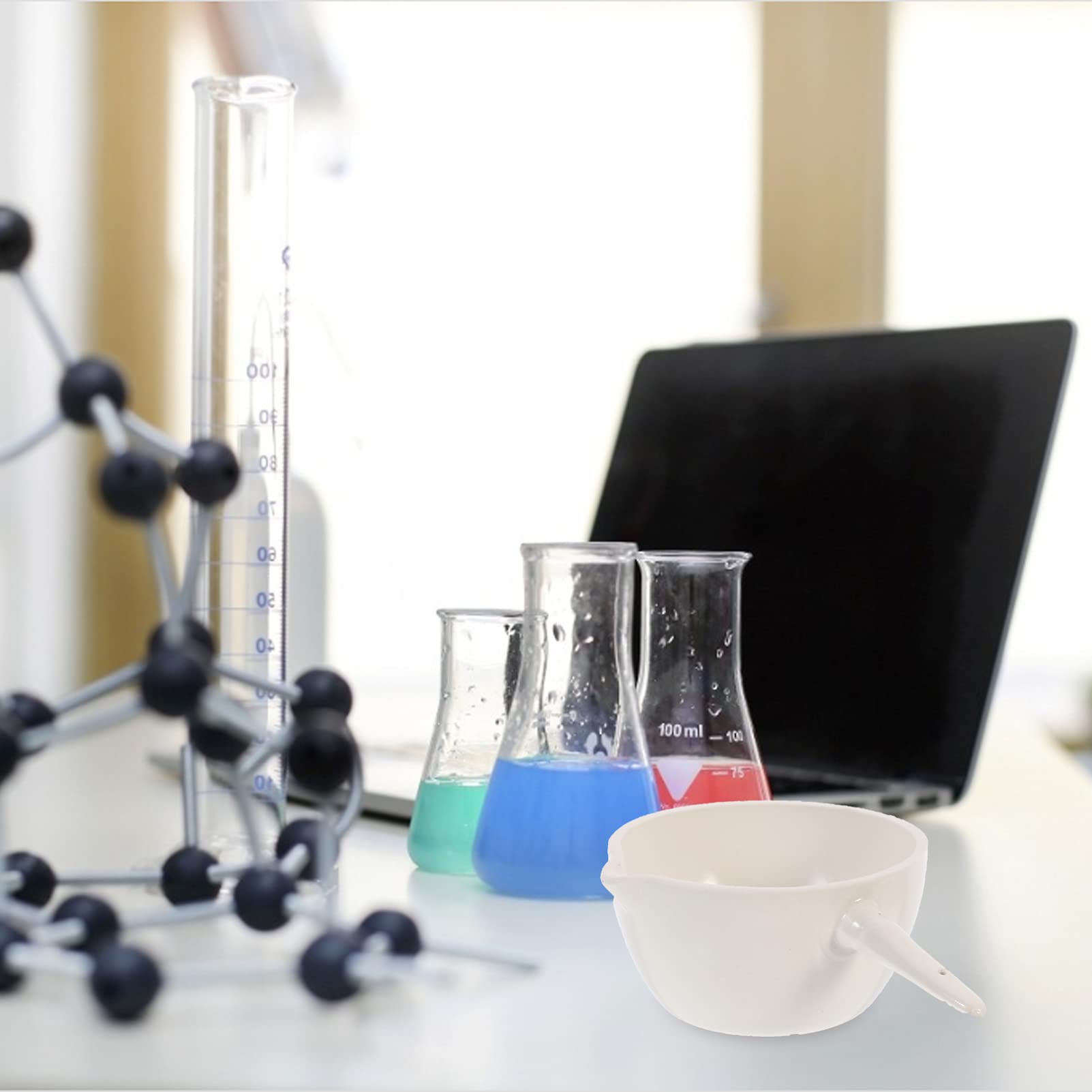 2pcs Glass Mixing Bowls with Spout & Handle - 150ml Lab Dish for Cooking & Science Experiments