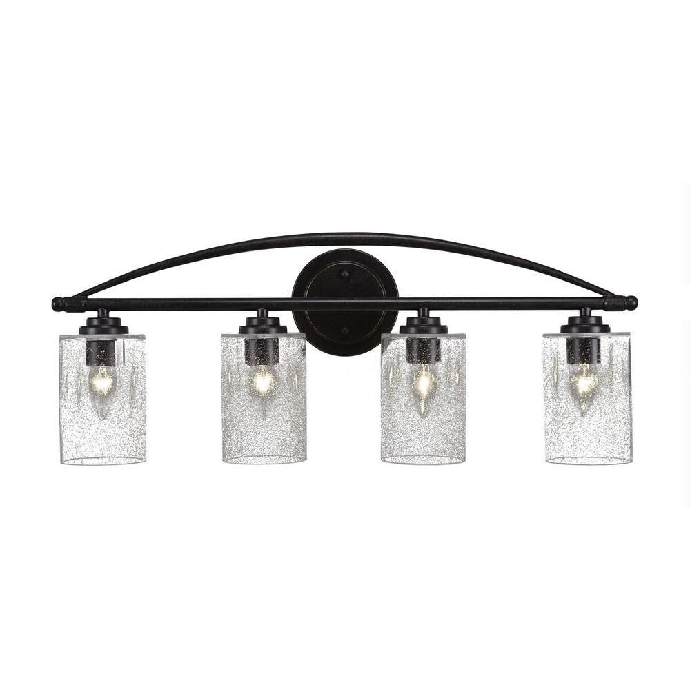 Toltec Lighting 2404-DG-300 Marquise 4-Light Bathroom Vanity Bar with 4 Inch Bubble Glass Shades - Perfect for Bathroom, Powder Room, and Dressing Room Lighting