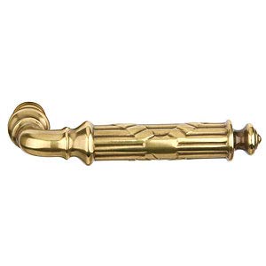 EMTEK #8 Rosette Privacy Door Lock Set with Matching Finish Ribbon & Reed Lever - 7 Finish Options - Left/Right Handed - 8208RBLLHUS15A - Pewter (US15A) - Perfect for Bedroom, Bathroom & Interior Doors Privacy Security