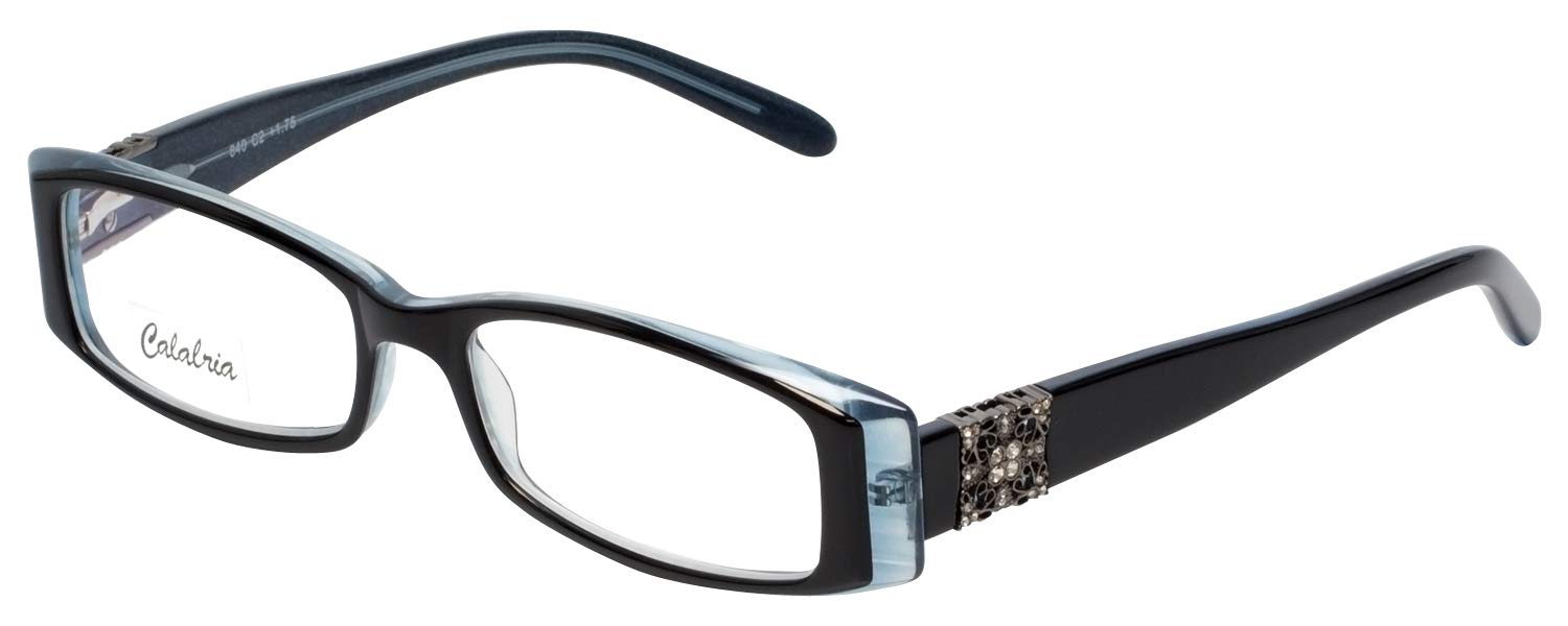 Calabria 840 Techno Optical Designer Reading Glasses with Anti-Reflective Lenses & Hard Case - Stylish Blue Light Blocking Eyewear for Computer Work, Reading, and Office Use