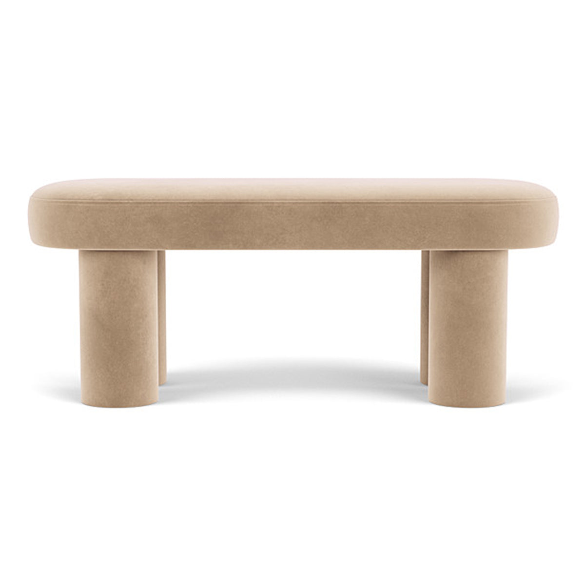 Charlie Velvet Bench - Luxurious Velvet Upholstered Bench with Sturdy Wooden Legs for Living Room, Bedroom, or Entryway Decor