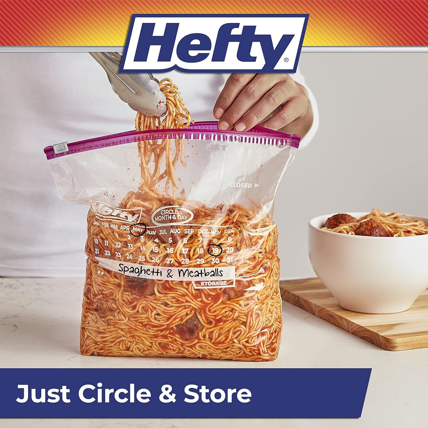 Heavy Duty Slider Storage Bags, Gallon Size, 120 Count (Pack of 3) - Perfect for Food Storage, Freezer Organization & Travel Snacks | Airtight, Leakproof & Durable Plastic Bags