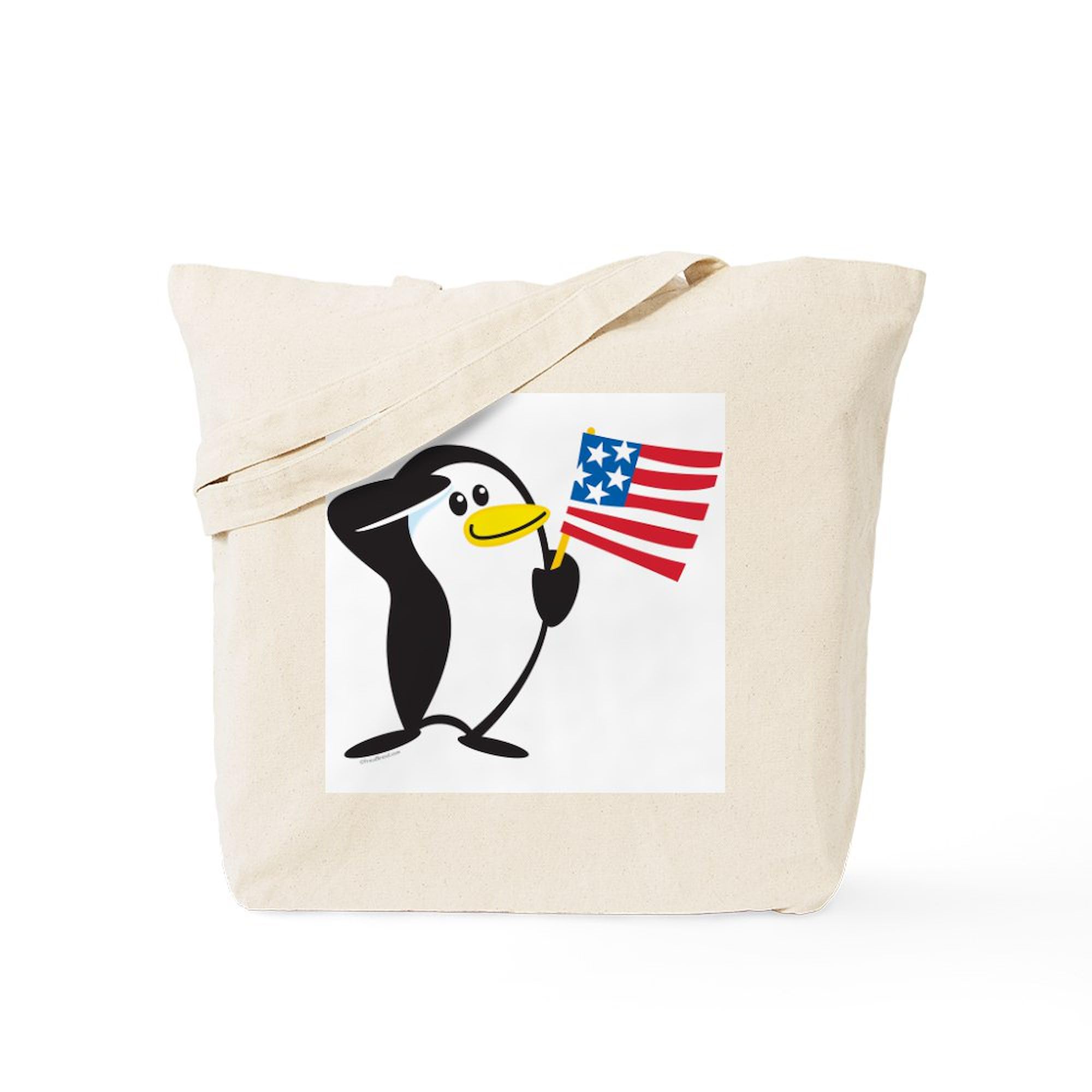 Proud Penguin Natural Canvas Tote Bag - Eco-Friendly Reusable Shopping Bag for Groceries, Beach & Everyday Use | CafePress