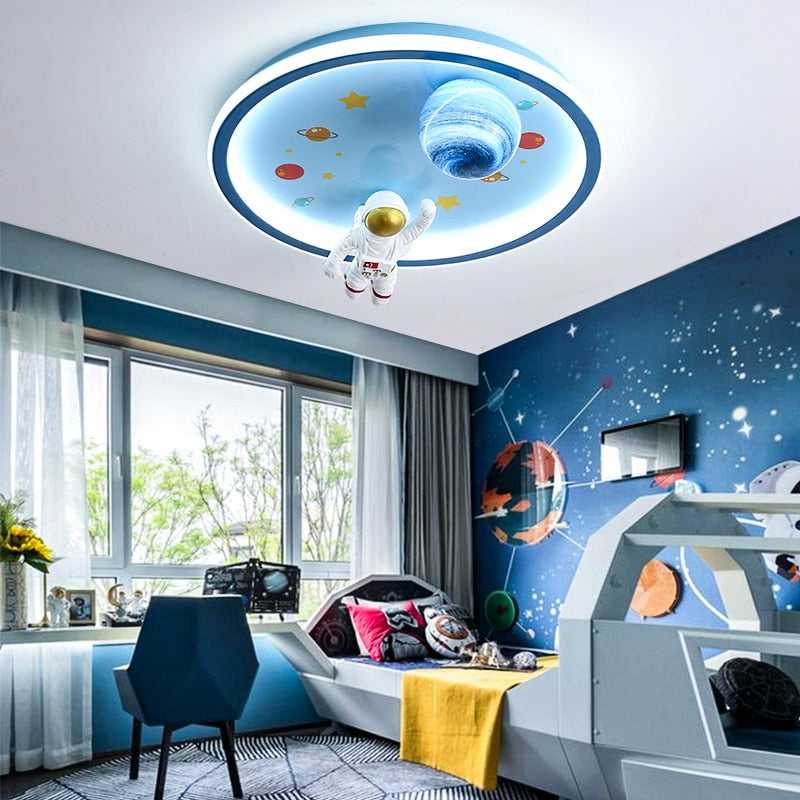 Astronaut Ceiling Light - Space Themed Kids Room Lighting for Bedroom & Nursery | Durable LED Night Light for Boys & Girls